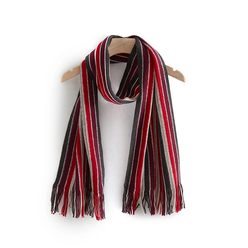 

Women's autumn scarf Banda Rectangular scarf brand discount women's clothing clearance 2020 winter new striped fur-trimmed shawl