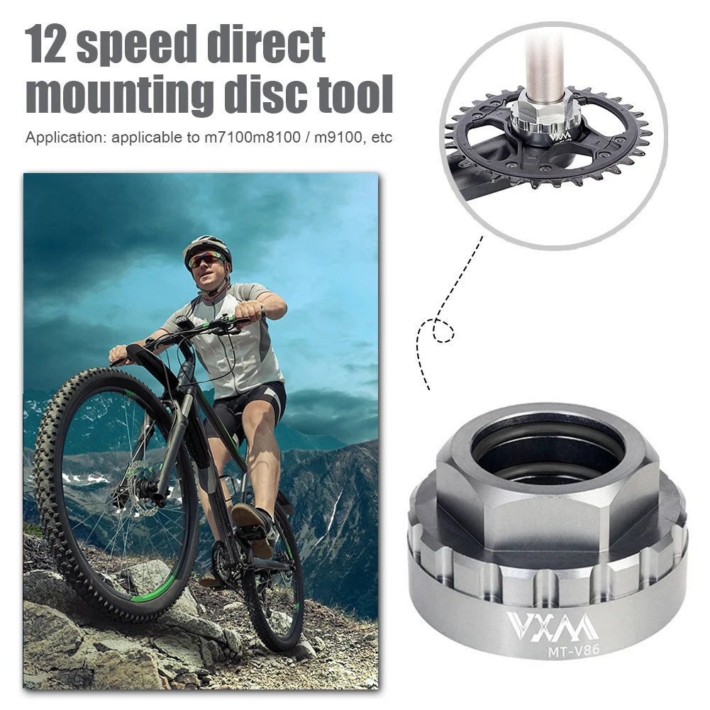 

VXM 12-Speed Crankset Disc Mounting Sleeve Bicycle Bike Chainring Installation Tool for M7100/M8100/M9100 XT