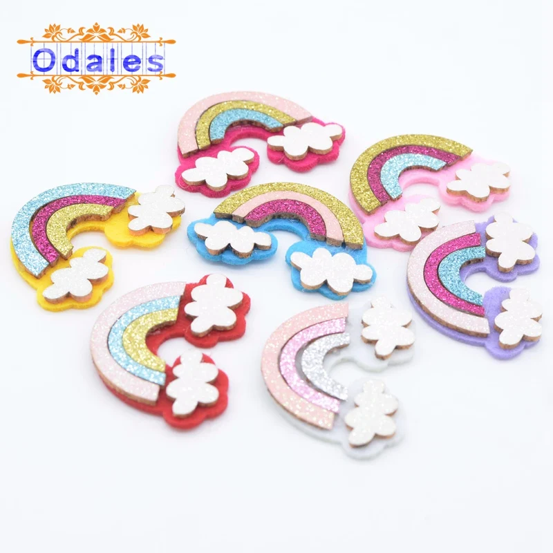 24 шт./лот красочные шелковистые облака Радуга фетровые мягкие нашивки сделай сам