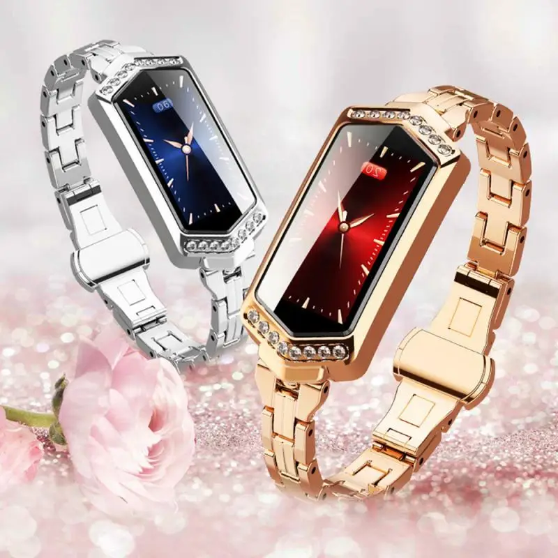 Women Diamond Smart Wristband Lady Watch Heart Rate Blood Pressure Monitor Bracelet Physiological Cycle Reminder Sleep Tracker |