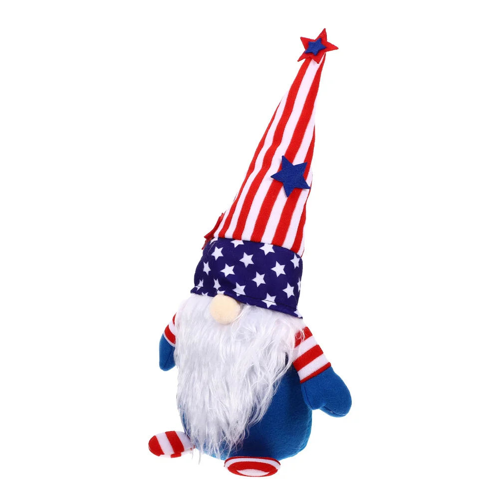 

1pc Independence Day Five-pointed Star Hat Gnome Doll Adornment Home Decoration