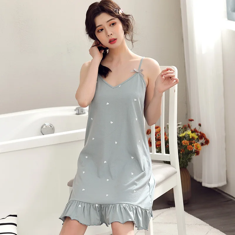 

100% Brushed Cotton Nightshirts Women Nightgowns Sleepwear Winter Plus Size Autumn Sleepshirts Fresh Women Night Dress