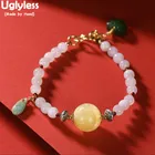 Женские Бусы из драгоценных камней неглифового нефрита, янтарные бусы из драгоценных камней, браслеты с изумрудами и яшмой, браслет с драгоценными камнями из серебра 925 пробы на лето