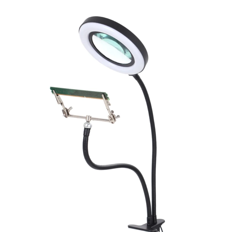 

72PCS Led Light High Definition Glass Mirror 10X Magnifying Light 360° Optical Glass Lens Magnifying Lamp with Auxiliary Folding