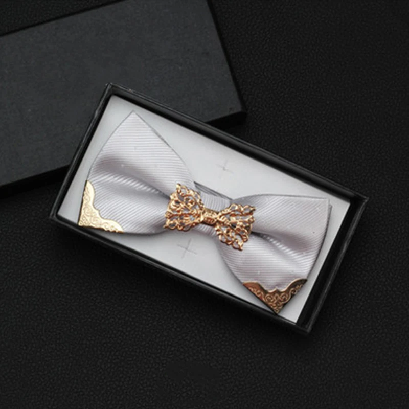 High Quality Bowtie For Men Slim Fashion Business Formal Wedding Bow Tie Butterfly Male Dress Shirt Solid Cravat with Gift Box