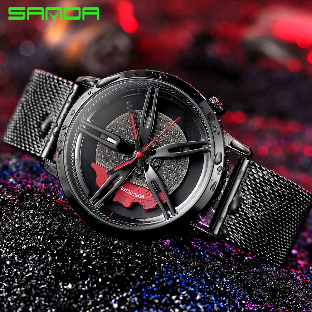 Горячая Распродажа мужские часы с гоночными автомобильными колесами