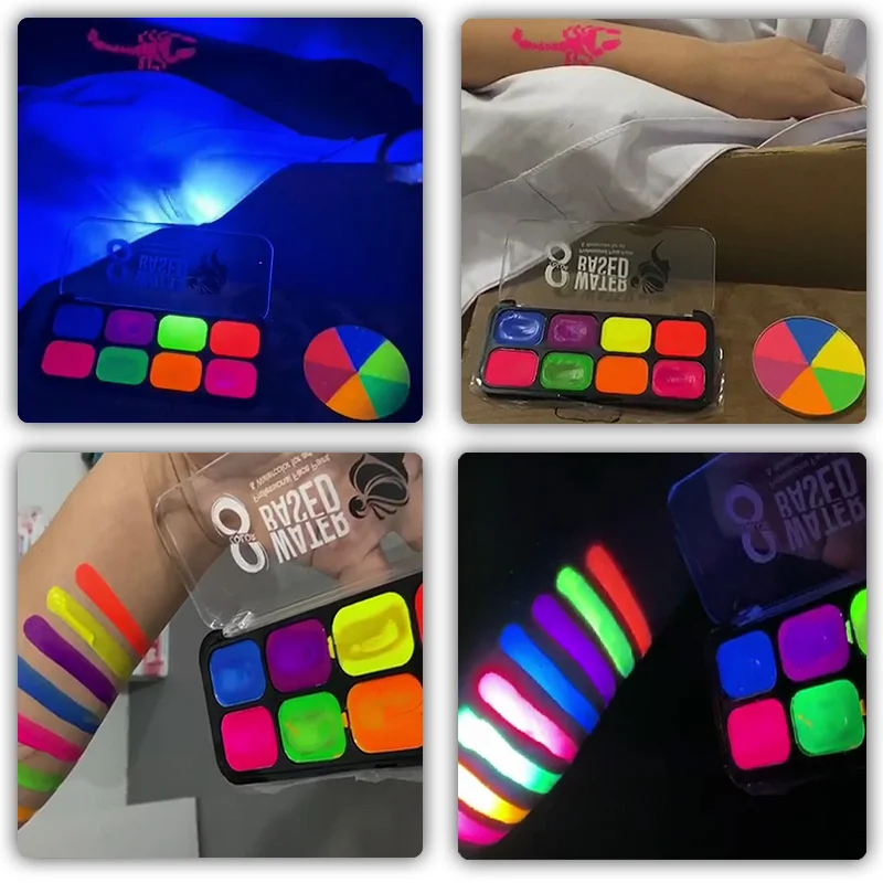 Набор для рисования тела 8 цветов 6 кистей