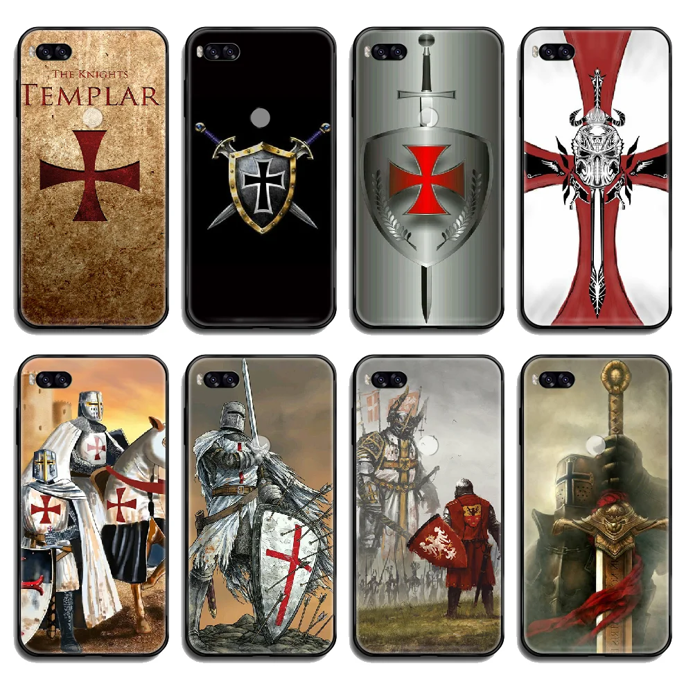 Чехол Templar Knight Cross для телефона Xiaomi Redmi Mi Note 3 5 6 8 9 A1 2 Max3 Mix2 X SE Lite Pro черный мягкий