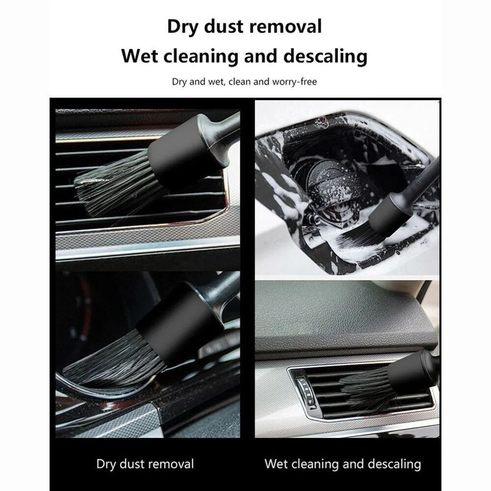 

Detailing Brush Car Clean Brush Gap Narrow Boar Hair Bristles Seat Crevices