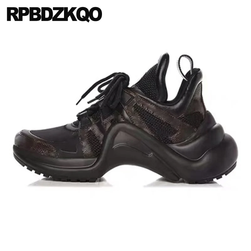 На толстой подошве Кроссовки на платформе Обувь резине Удобная обувь шнуровке