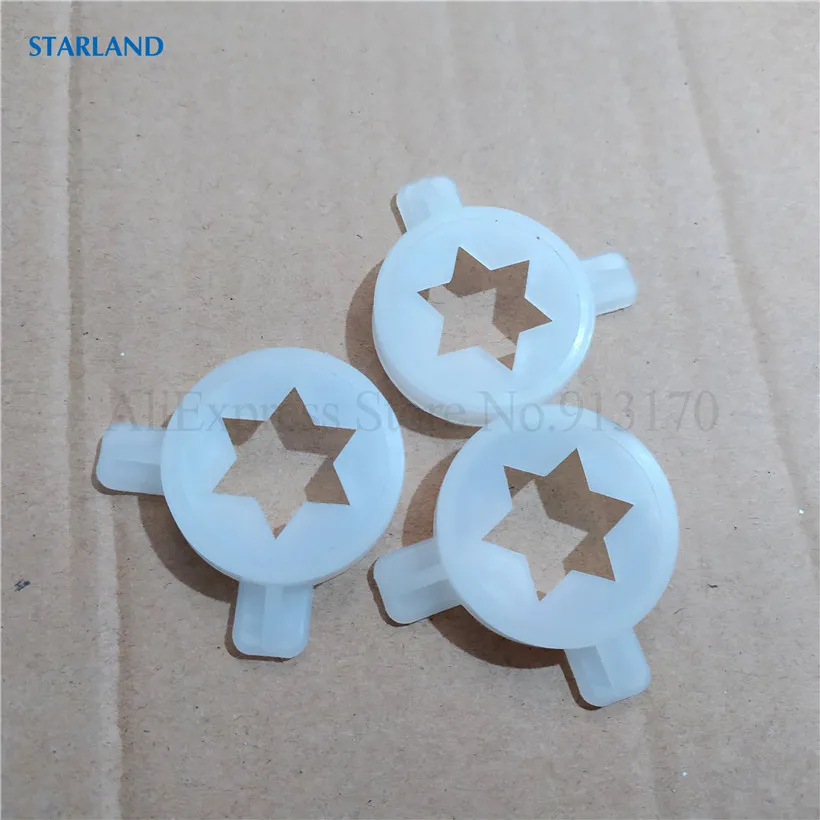 

3 In 1 Big White Modeling Caps Fittings Ice Cream Machine Spare Parts Hexagram Star Shape Nozzle Lids 32mm Inner Diameter