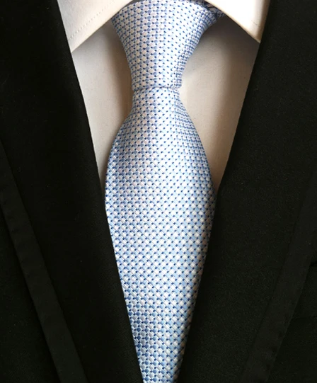 

Мужские галстуки 8 см, высококачественные жаккардовые тканые галстуки, синие и белые модные галстуки в горошек для мужчин
