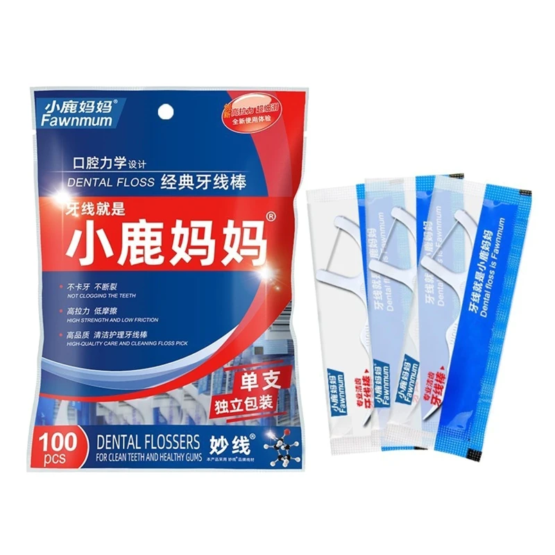 

50/100pcs Dental Floss Flosser Picks Toothpick Stick Dental Floss Pick Oral Care K3NE