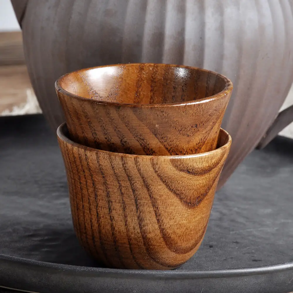 Wooden Cup Primitive Handmade Solid Wood Tea Mug Wine Beer Juice Cups Kitchen Bar Supplies Accessories | Дом и сад