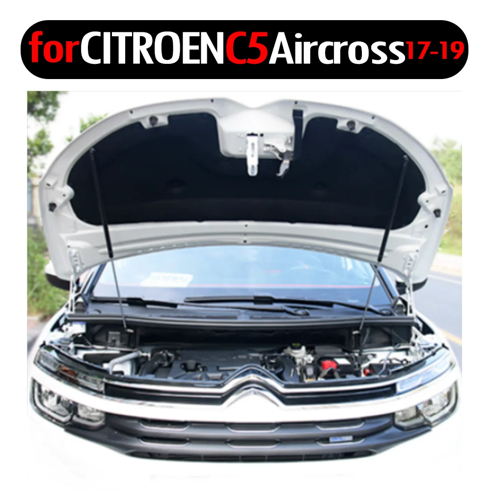 carbon fiber for 2017-2019 Citroen C5 Aircross Auto Bonnet Hood Modify Gas Struts Lift Support Shock Damper Accessories Absorber