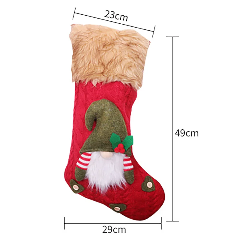 

3Pcs Christmas Stockings Socks Santa Claus Candy Gift Bags Home Tree Decorations for Holiday Christmas Party Decorations