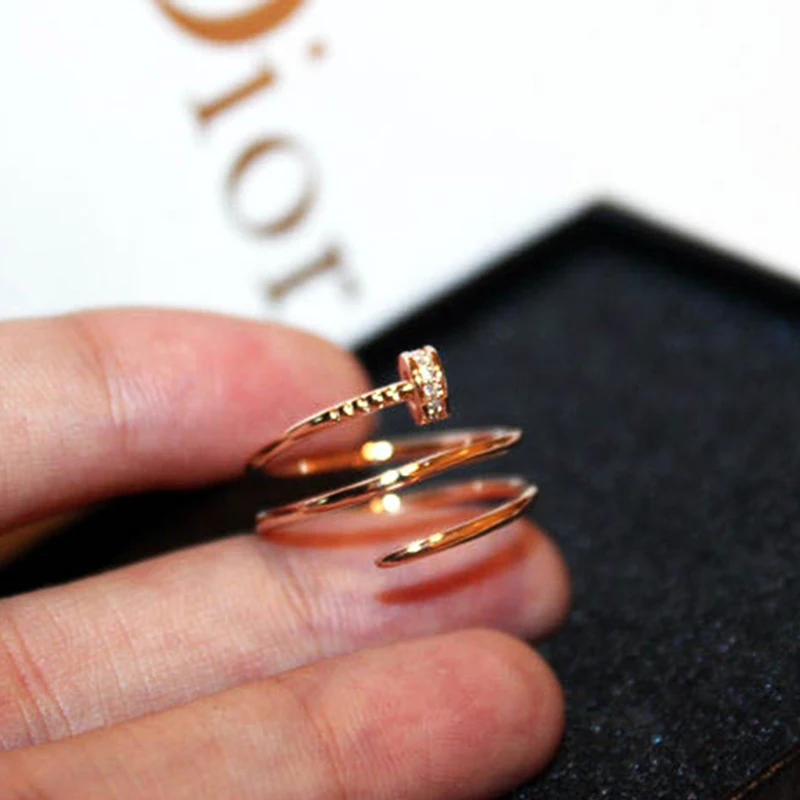 

2021 New Arrive Popular Design 14k Real Gold Geometry Rings for Women Adjustable Open Advanced Jewelry Bling Zirconia Party Gift