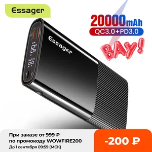 essager power bank 20000mah usb type c pd qc 3 0 powerbank portable external battery pack charger for xiaomi 20000 mah poverbank free global shipping