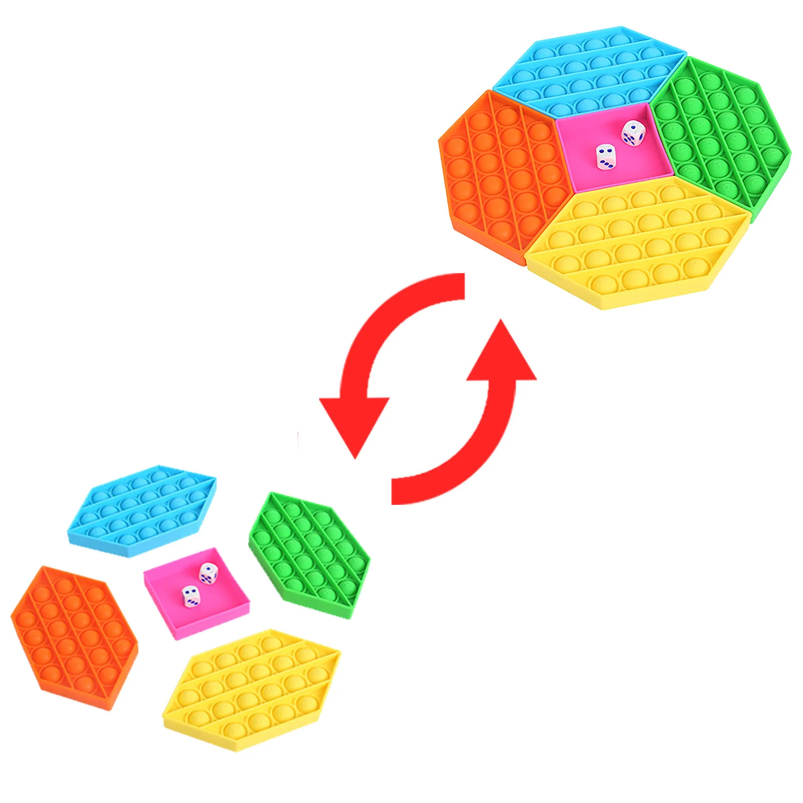 

Fidget Toy Big Rainbow Chess Board Push Bubble Fidget Sensory Toys for Parent-Child Time Interactive Game Toy поп ит