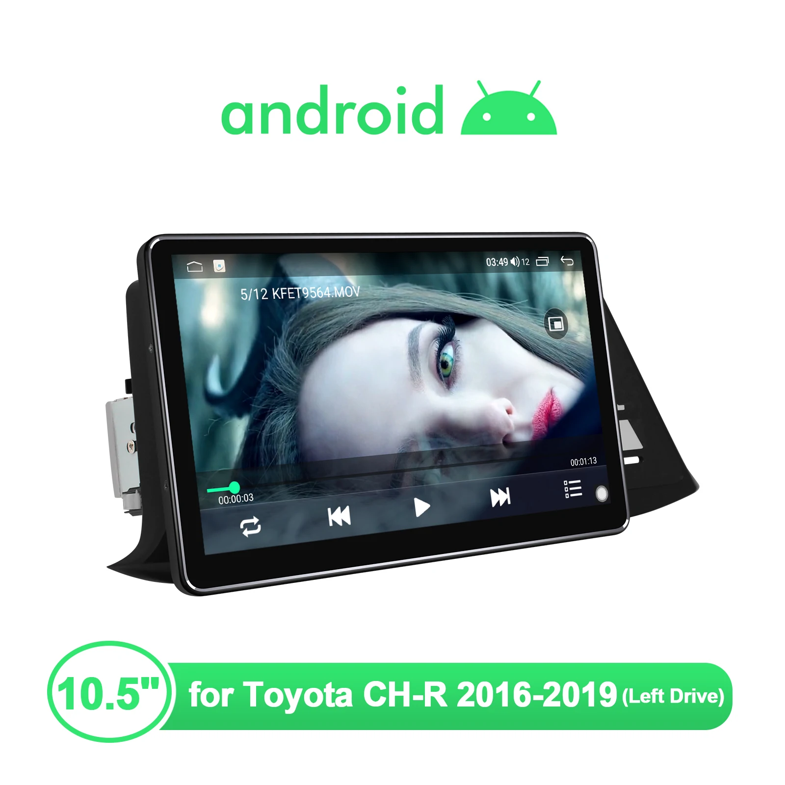 저렴한 Joying 1 Din 10.5 인치 자동차 스테레오 중앙 멀티미디어 안드로이드 10 자동 라디오 무선 Carplay 도요타 CH-R 2016-2019 (왼쪽 드라이브