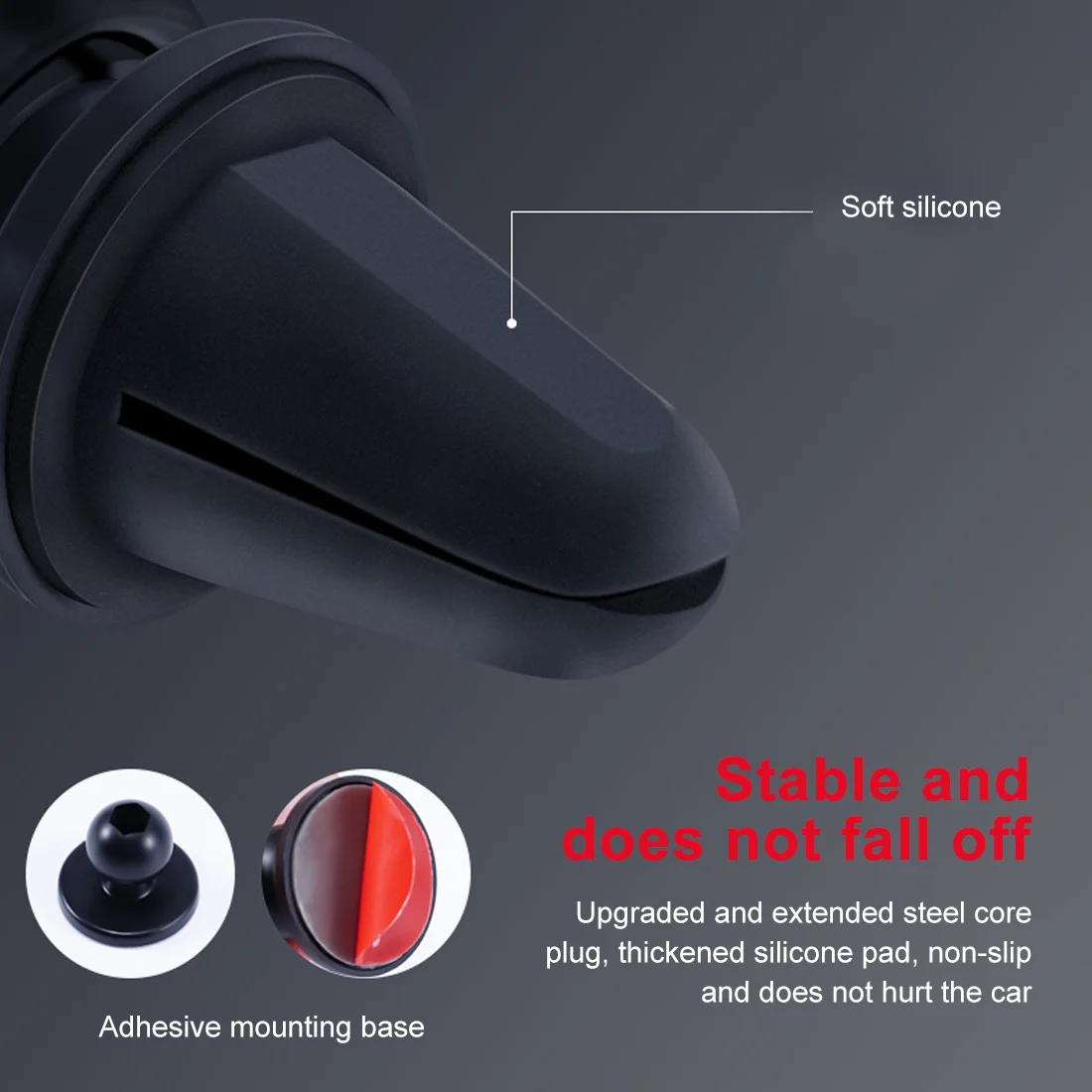 Автомобильный держатель для телефона с гравитационным креплением на воздушном канале для поддержки смартфона, поворотом на 360 градусов и автоматическим захватом телефона.