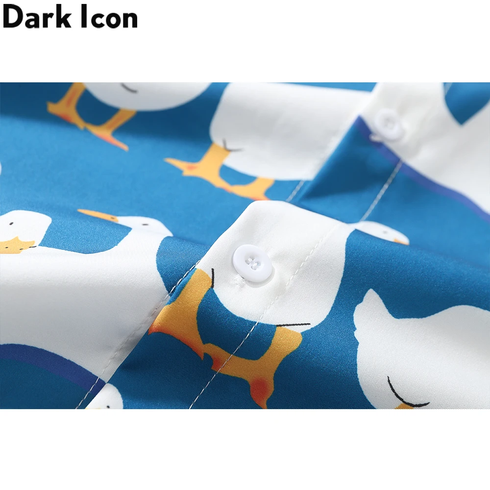 Dark Icon Funny Printed Oversized Men's Shirt 2021 Summer Holiday Hawaiian Shirts Male Top 2 Colors