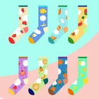 Летние новые стеклянные шелковые чулки с фруктами тонкие дышащие японские милые небольшие свежие носки женские носки средней длины