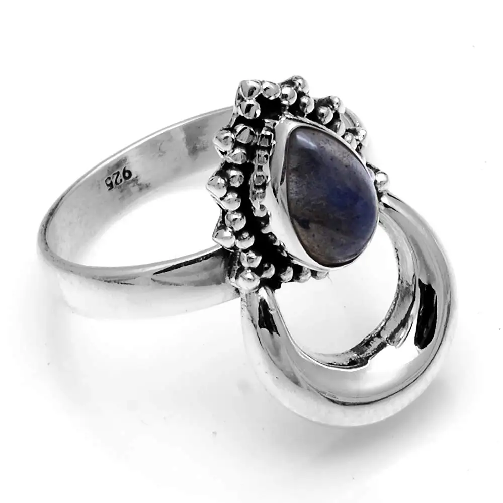 

Genuine Labradorite Ring 925 Sterling Silver, USA Size : 8.75, 2SR618