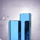 Умный зеркальный Чехол-книжка для Huawei Mate 40 Nova 8SE Pro Honor 10X Lite P Smart Y9A 2021 Y7A с подставкой, роскошный кожаный чехол