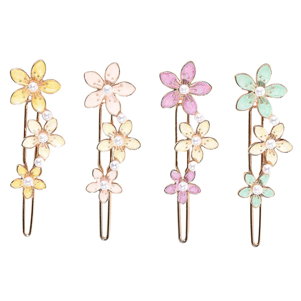 

4pcs Colorful Flower Hairpin Girl Headdress Creative Hair Decoration