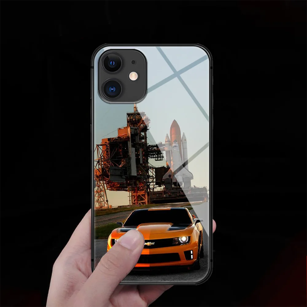 

Chevrolet Corvette Car Tempered Glass Phone Case Cover For IPhone 5 6 7 8 11 12 S Plus Xr X Xs Pro Max Mini Se 2020 Black