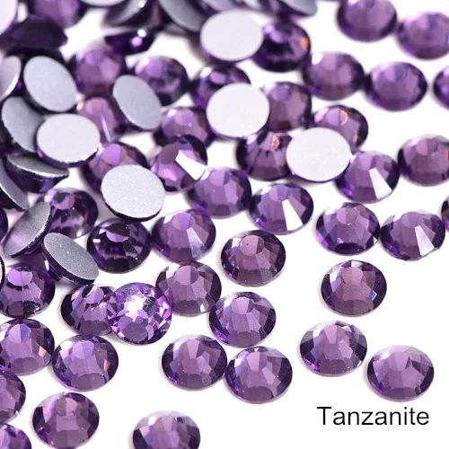 Tanzanite 2028 SS3-SS10, разноцветные стеклянные кристаллы, не Горячие Стразы, стразы для дизайна ногтей, блестящие стразы для украшения ногтей B0886 - Цвет: Tanzanite