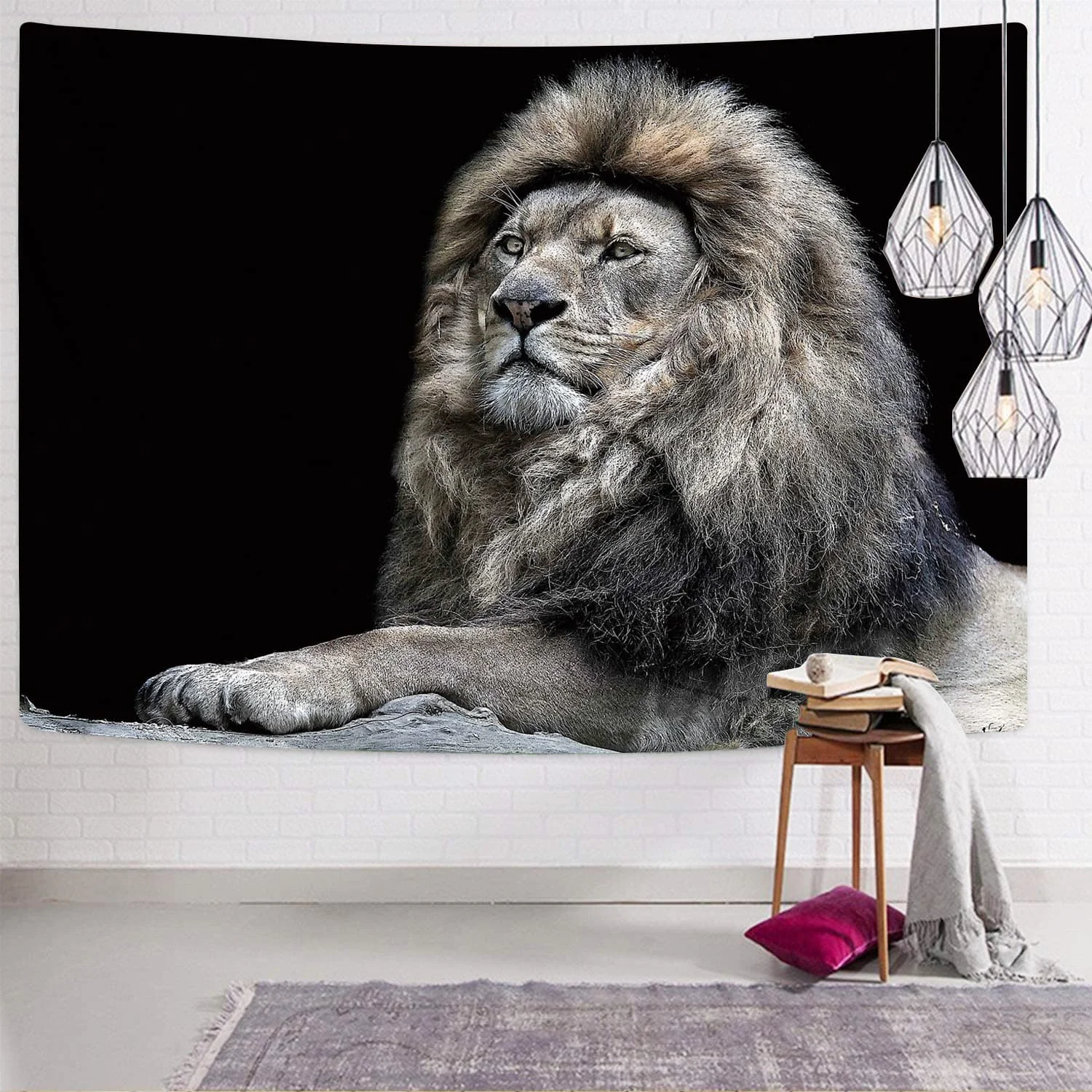 

NKNK Brand Lion Tapestry Animal Tapestries Black Wall Tapestry Wall Hanging Boho decor Witchcraft Printed