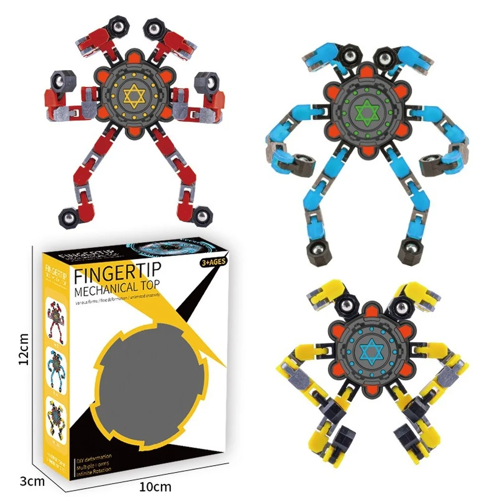 

Deformed Fidget Spinner Chain Toys Children's Mechanical Gyro Pressure Deformation Robot Bearing Transforming Stress Release