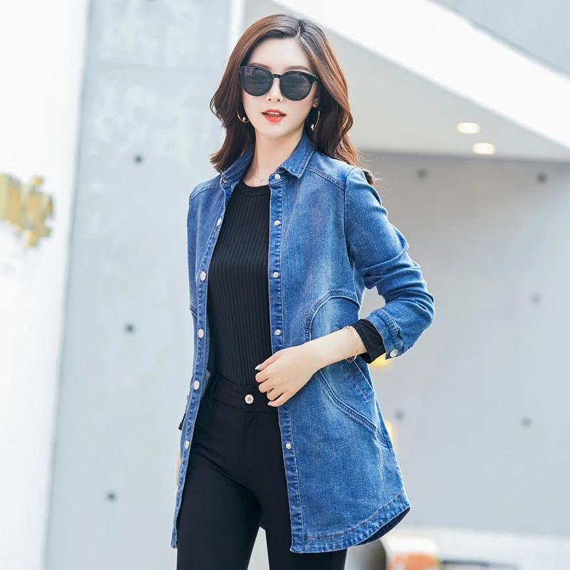 Джинсовая куртка из денима для женщин пальто размера плюс куртка-ветровка в