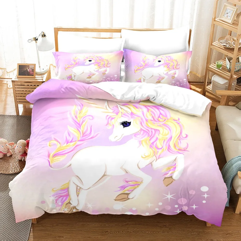 Комплект постельного белья с принтом единорога для детей и взрослых | Дом сад