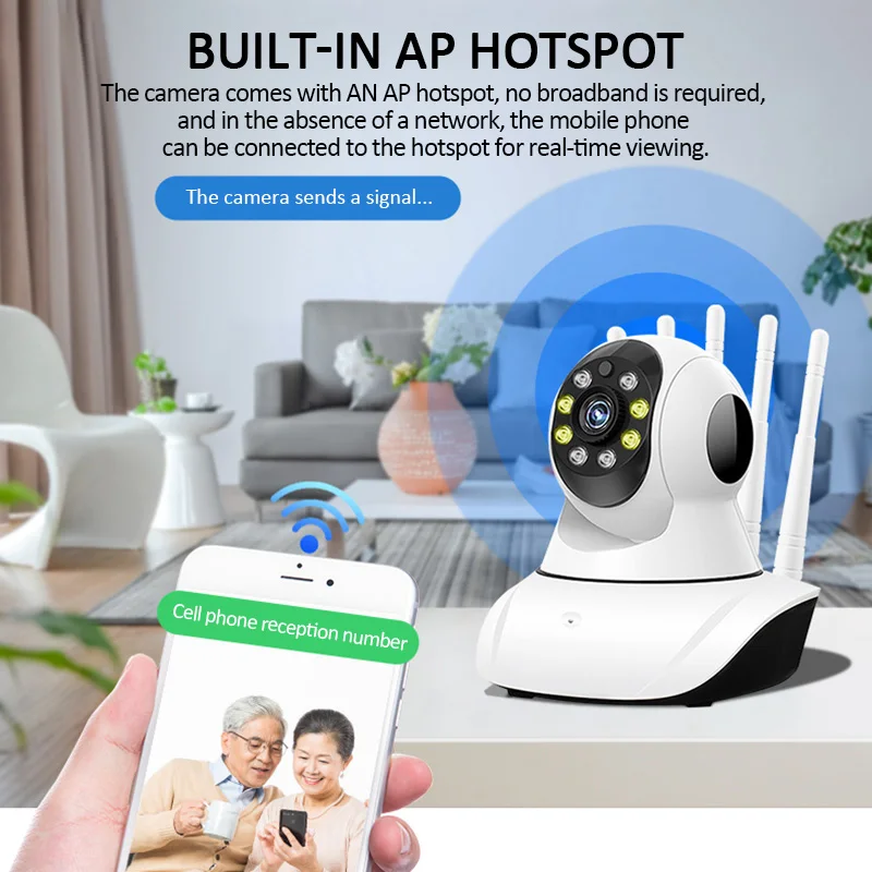 HONTUSEC Full HD 1080P WiFi IP Camera Color Night Vision WIFI 360° Indoor Surveillance CCTV Wireless Baby Monitor | Безопасность и