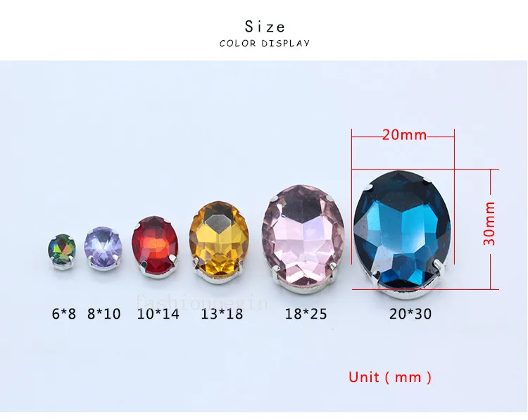 Все размеры овальные 24 цвета пришитые стеклянные стразы с драгоценными камнями 4