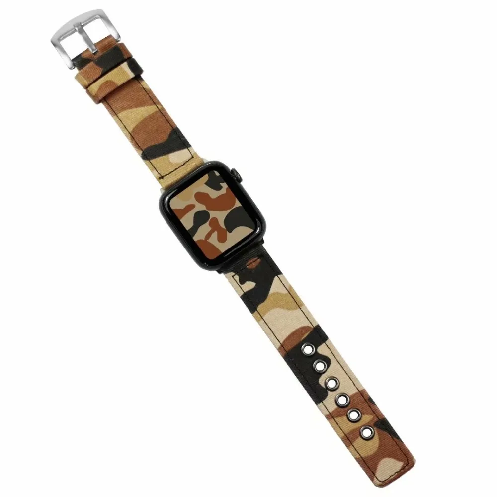 YUKIRIN камуфляж наручные ремень полотно холста для Apple Watch Series 4 3 2 1 нейлоновый ремешок для iwatch мужской 44 мм 42 мм 40 мм 38 мм