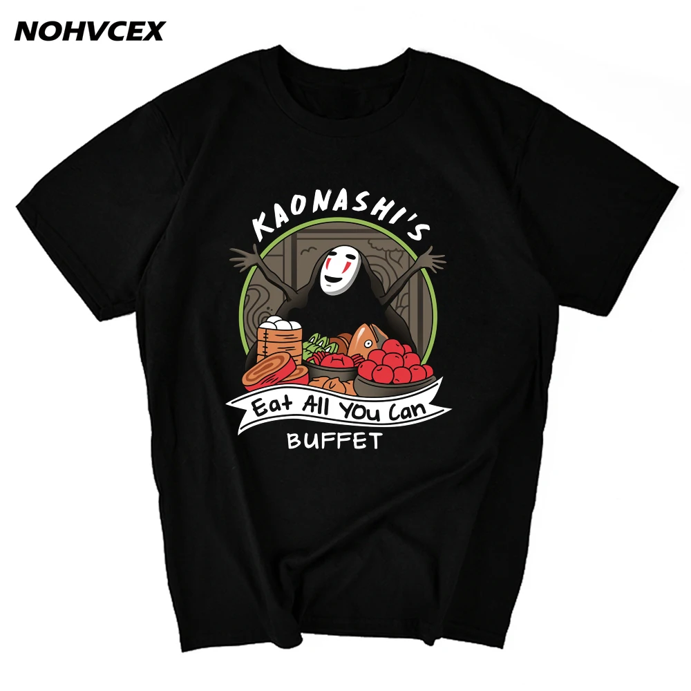 

Футболка мужская без лица из японского аниме, мультяшная летняя рубашка из м/ф «Миядзаки Хаяо» для студийной фотосъемки