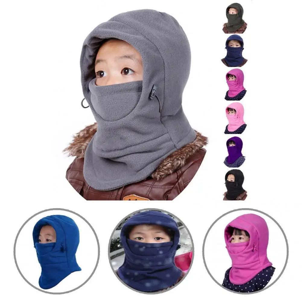 

Boys Girls Stylish Drawstring Full Face Hat Lightweight Kids Scarf Five Wearing Ways for Camping