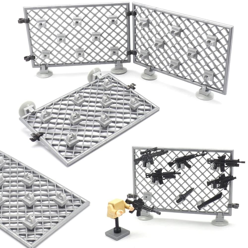 

Military Weapons Iron Net Wall Unlimited Assembly Building Block Moc WW2 Figures Equipment Hanging Net Model Child Gift Boy Toys
