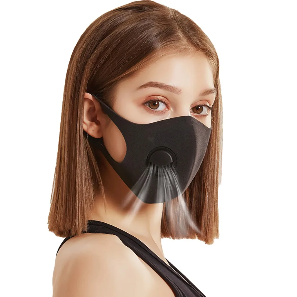 

Reusable Washable Mask Breathing PM2.5 Dustproof Face Masks Unisex Black Pollution Protetive Mouth Mask 1/3/5PC