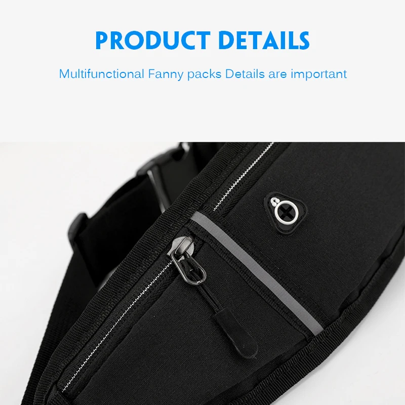 

Multifunctional Sports Pocket Travel Mini Fanny Pack Men Women Portable USB Waist Pack Waterproof Running Phone Belt Waist Bag