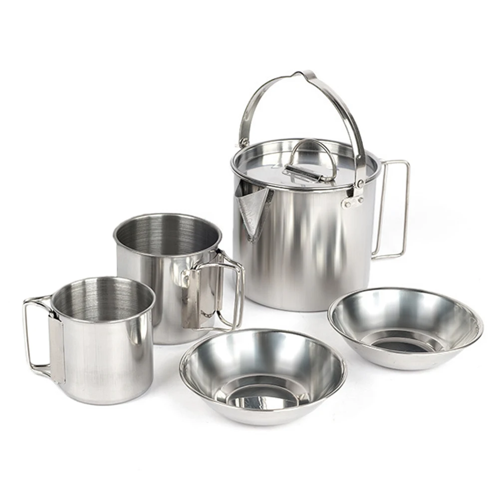 5 шт. на открытом воздухе в наборе с заварочным чайником Нержавеющая сталь