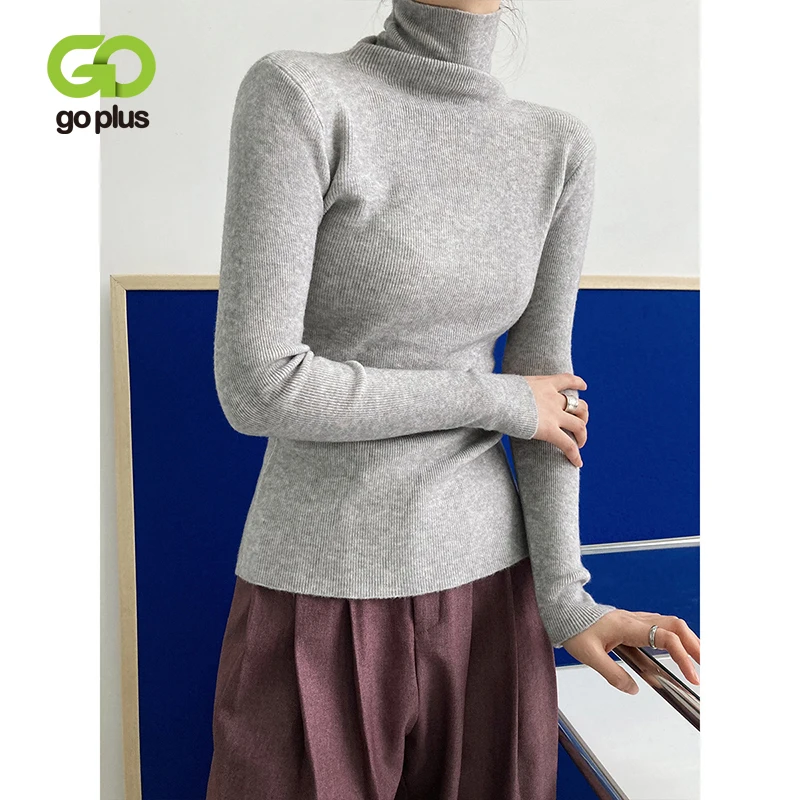 

GOPLUS Sweater Long Sleeve Tops Turtleneck Women 2021 Winter Sweaters Pull Col Rouler Femme Dames Trui Jersey Navidad Mujer