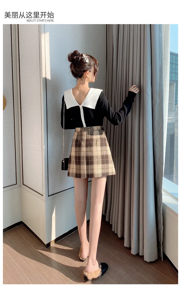 

GIYU Plaid Short Skirt Female High Waist A-Line Korean Women Clothing 2021 Summer New Fashion All-Match Streetswear Skirts