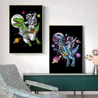 Современная картина в виде динозавра с космическим интерьером, декор для мальчика, спальни, креативная настенная живопись для гостиной, спальни, художественный печатный плакат