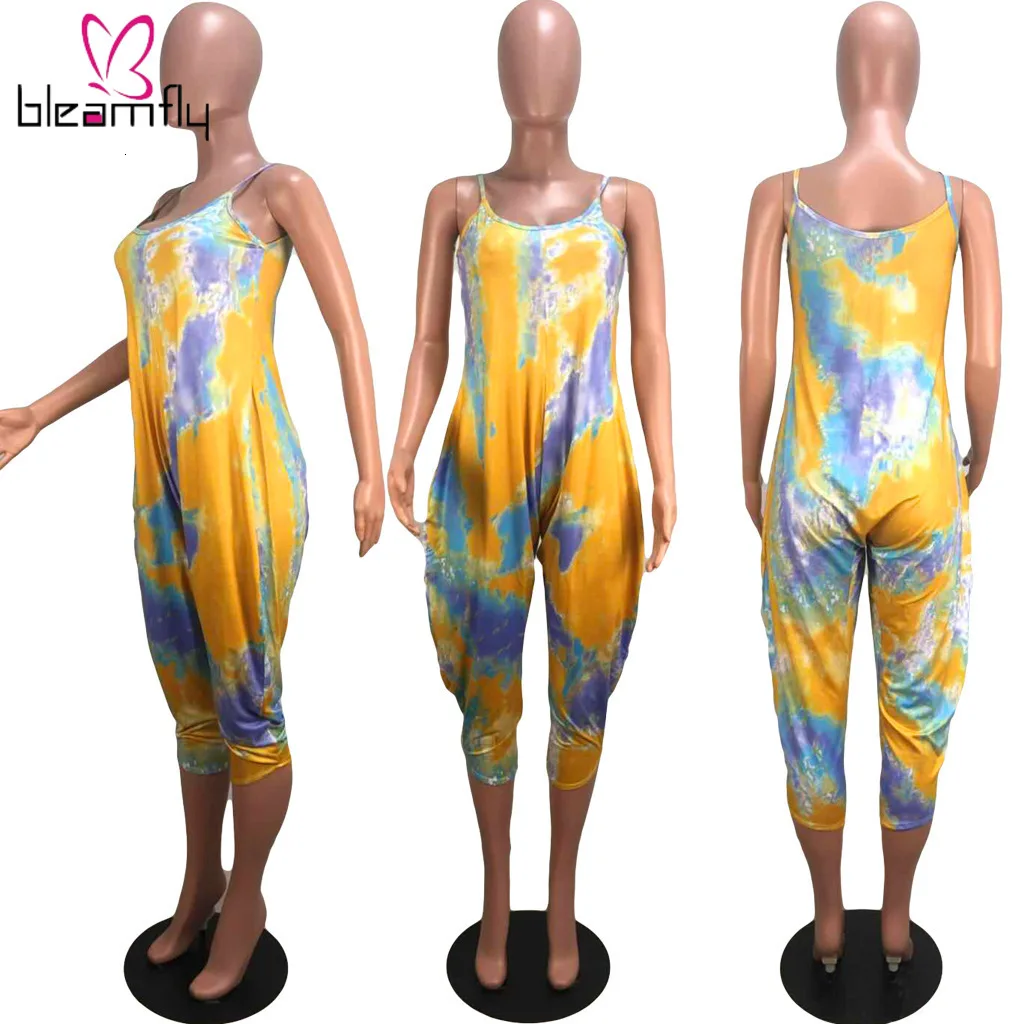 Повседневные женские шаровары с принтом в виде галстука-красителя Свободные