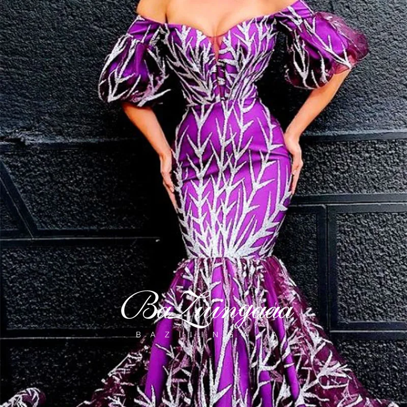 

BAZIIINGAAA Luxury Ball Gown Long Woman Gown 2021 Sequins Evening Dresses Parties Robe de bal Plus Size Prom Party Gowns